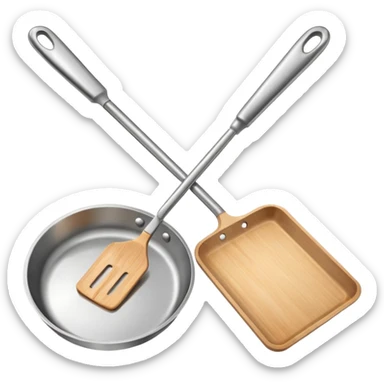 pan and spatula sticker