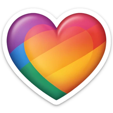 heart with lesbian sunset pride flag colors sticker