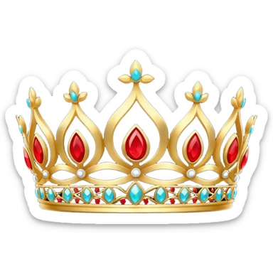 Red gold tiara sticker