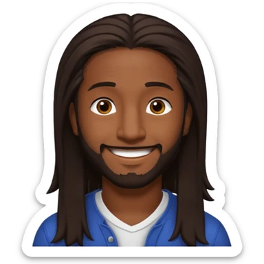 Omarion with dark brown long hair  sticker