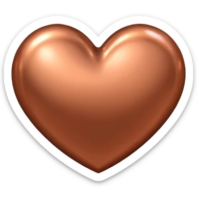 heart with a metallic copper finish sticker
