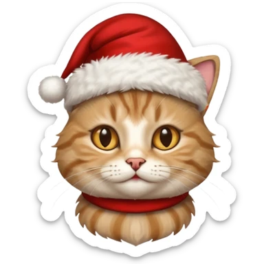 кіт в новорічнной шляпці sticker