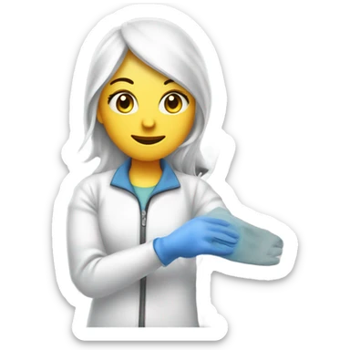 A girl getting her car bleached  sticker