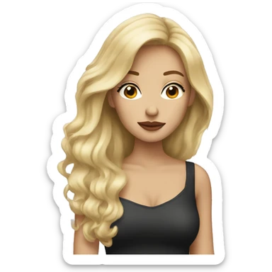 Blonde woman brunette woman kiss sticker