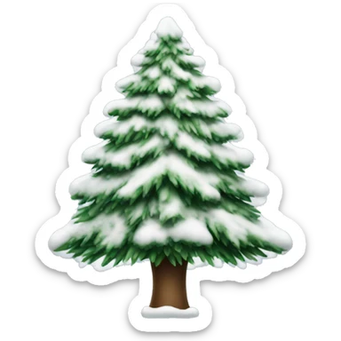 Christmas tree with snow  sticker