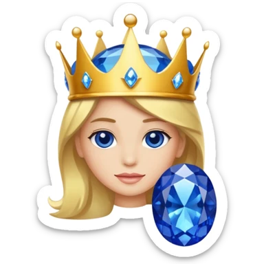 Sapphire with a crown in the sky sticker