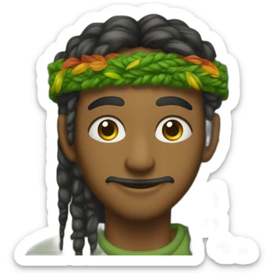 Okupa neorrural con los ojos verdes y rastas sticker