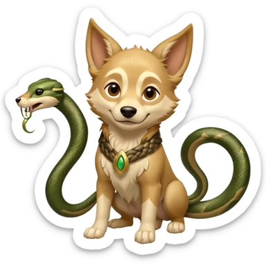 loki god of mischief as a dog. he as snakes dynamic pose sticker