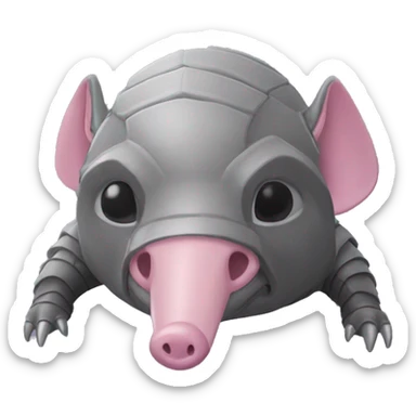Lavender gray Pig armadillo darth Vader mask face armadillo darth Vader fanned tail feathered tail pig armadillo darth Vader face sticker