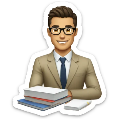 cristiano ronaldo AS A TEACHER WITH GLASSES sticker