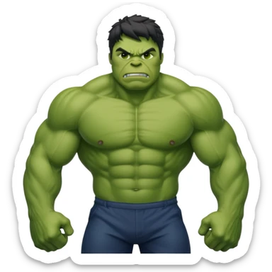 Hulk with a Clean Outfit sticker