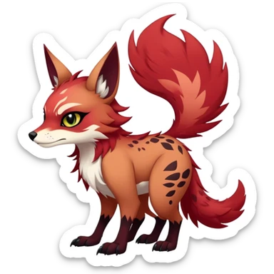 edgy badass cool Falvie-Fionbri-creature-fursona, full body, with random markings sticker