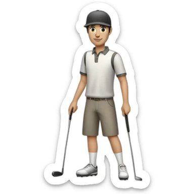 white middle ages golfer with dark hair sticker
