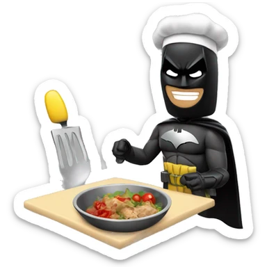 batman cooking a meal sticker
