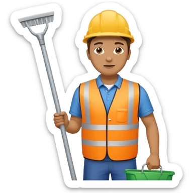 waste-management, safety vest, trash picker, cleaning up trash sticker