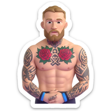 Conor McGregor UFC fighter with tattoos sticker