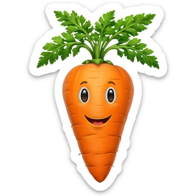 a big carrot with goofy face over the world sticker