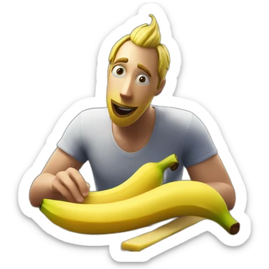Fortnite Banana Peely Eating Himself  sticker