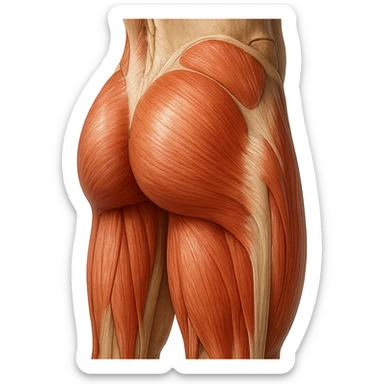 muscolo umano porzione anatomica dei glutei iperrealistico sticker