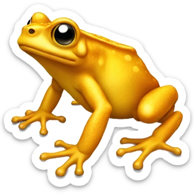 golden toad with 2 legs in front and 1 hind leg.  sticker