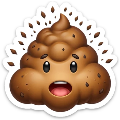 Exploding poop emoji sticker
