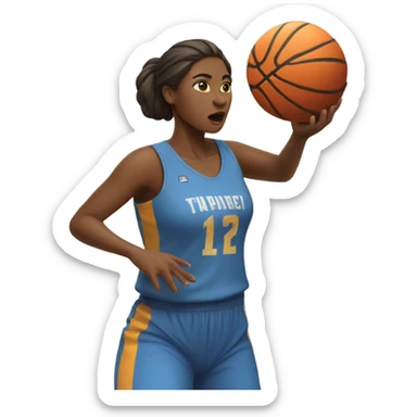 a women that is shooting a basketball  sticker