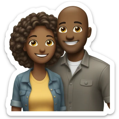 smiling couple outdoors sticker