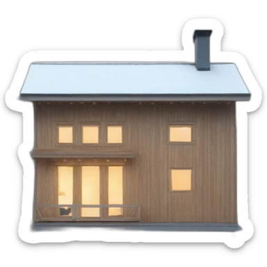 iconic scandinavian architecture wood holiday home from the front sticker