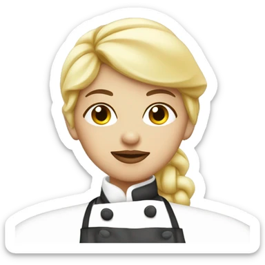 Blonde girl chef blowing a kiss lips sticker