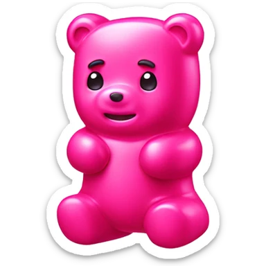 fake gummy bear pink  sticker