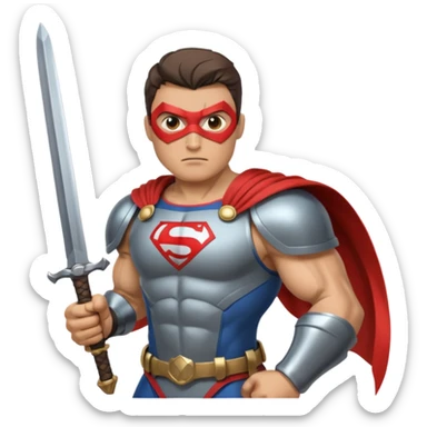 superhero with a sword sticker