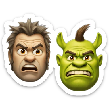Angry Shrek and Donkey sticker
