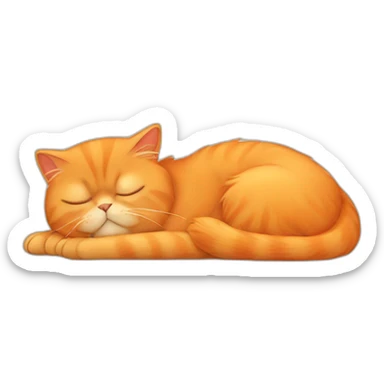 Orange persian cat sleeping sticker