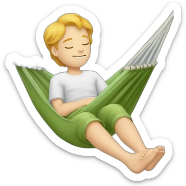a white kid laying in hammock sticker