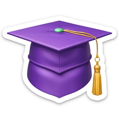 purple graduation hat 3d emoji sticker