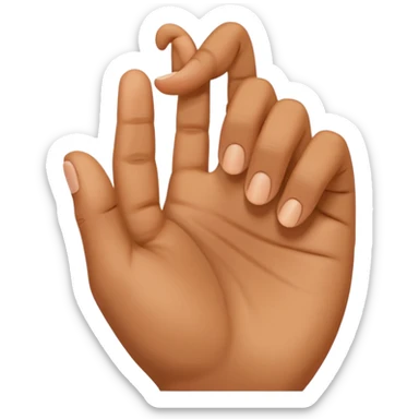 Fingers pinching ear sticker