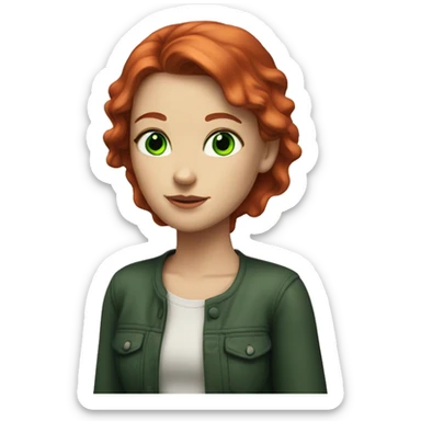 white girl with red hair green eyes has dark female energy sticker