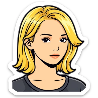 female at the hairdresser with foils and highlights in her blonde hair sticker