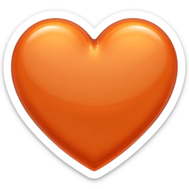 heart with a metallic orange finish sticker