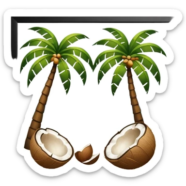 Playa con cocos sticker