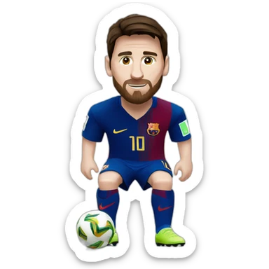 lionel messi with world cup sticker