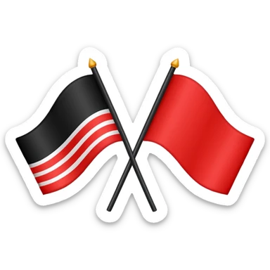 Creat an flag win red and black colour only colour not designs half in red and another half in black  by dividing equaly single flag sticker