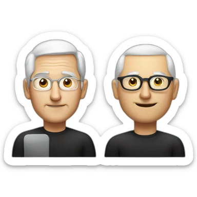 tim cooks and steve jobs sticker