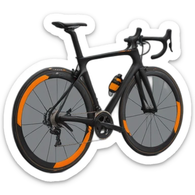 Bicicleta Giant tcr negra con logotipo naranja sticker
