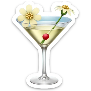 Martini with flower  sticker