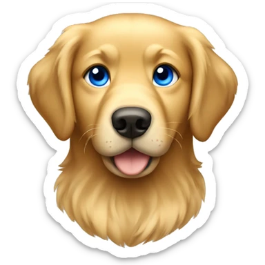 golden retriever basketball player with blue eyes sticker