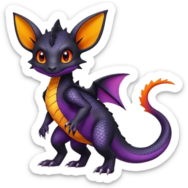 Salandit-Umbreon-Charmeleon-Fakémon-hybrid-creature (full body)  sticker