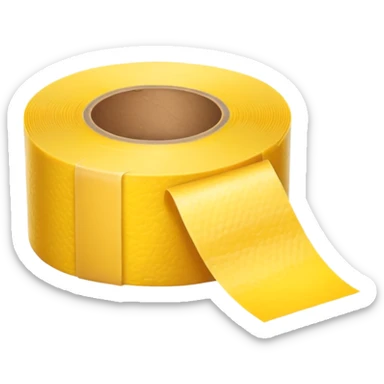 Generate me yellow tape on a roll sticker