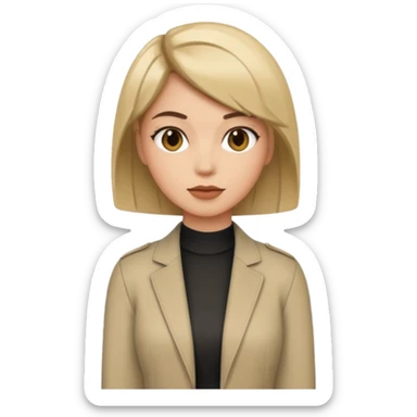 a face of a woman with a good haircut and good outfit sticker