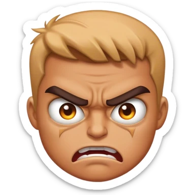 Angry but lustful face sticker